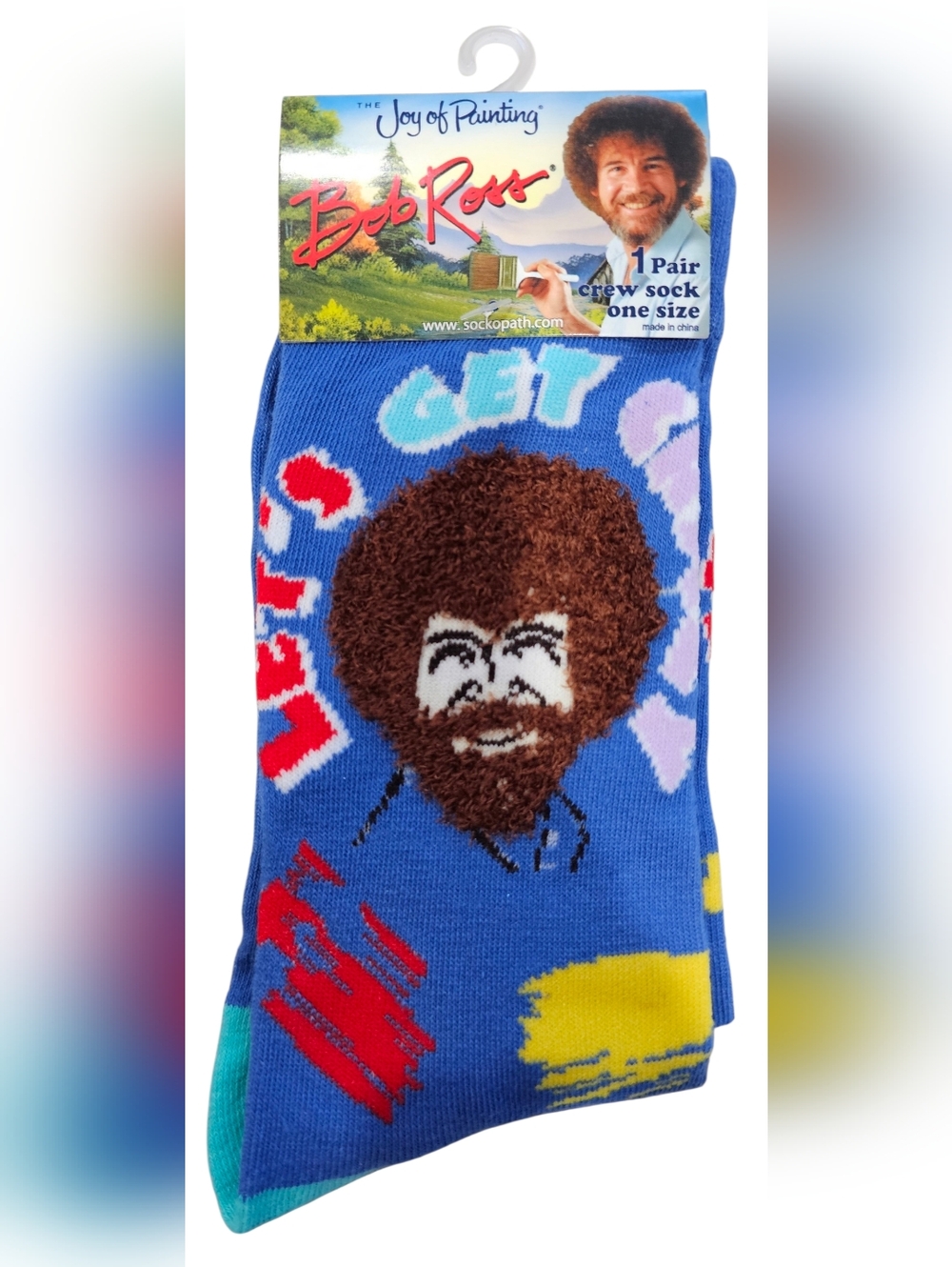 Bob Ross Graphic Crew Socks Set Of 5! New - Picture 3 of 12